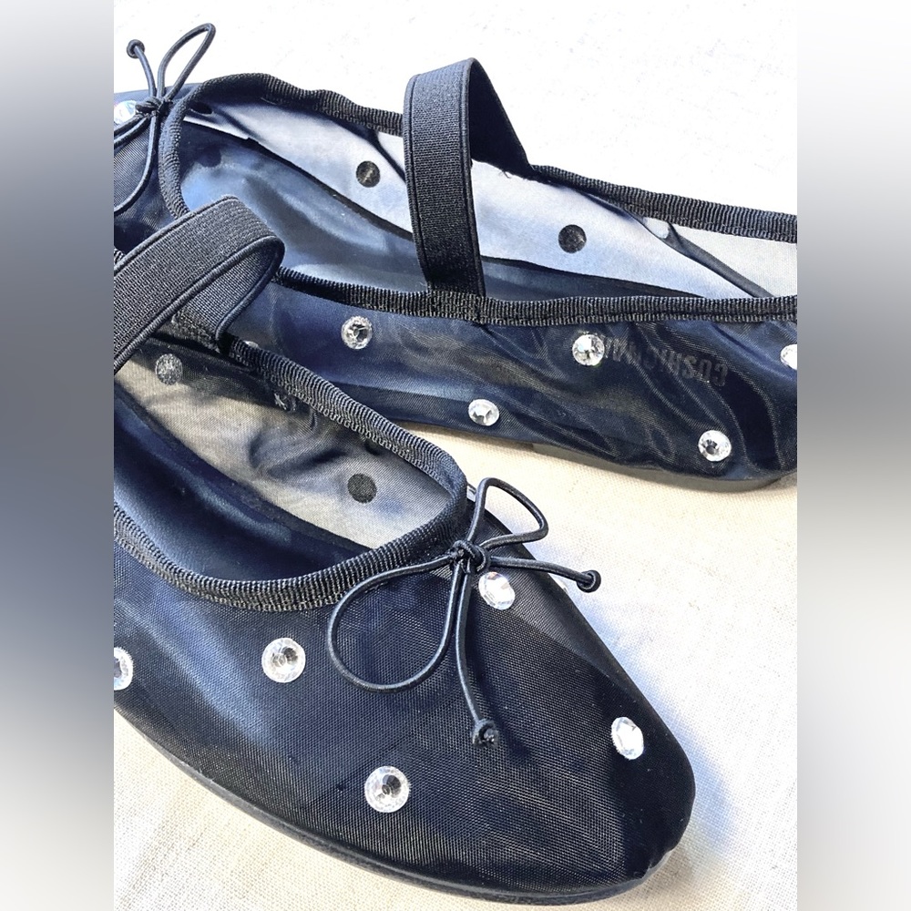 Cushionaire Elegant Mesh Rhinestone Ballet Flats - Picture 8 of 11